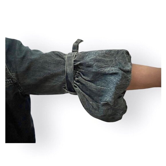 Vintage Keren Hart Womens Denim Jacket Balloon Sleeves Boho Jean Poof Puff Small - Picture 3 of 12